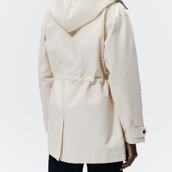 NWOT Zara Eggshell colored parka size Large - Picture 2 of 6